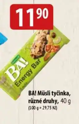 Bala BA! Müsli tyčinka nabídka