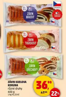 Penny Market ZÁVIN KARLOVA KORUNA různé druhy, 400 g nabídka