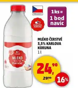 Penny Market MLÉKO ČERSTVÉ 3,5% KARLOVA KORUNA, 1 l nabídka