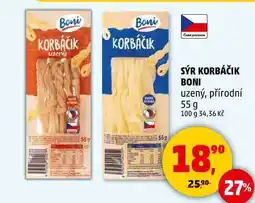 Penny Market SÝR KORBÁČIK BONI uzený, přírodní, 55 g nabídka