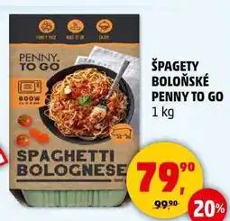 Penny Market ŠPAGETY BOLOŇSKÉ PENNY TO GO, 1 kg nabídka