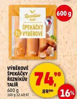 Penny Market VÝBĚROVÉ ŠPEKÁČKY ŘEZNÍKŮV TALÍŘ, 600 g nabídka