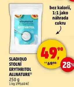 Penny Market SLADIDLO STOLNÍ ERYTHRITOL ALLNATURE, 250 g nabídka