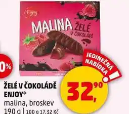 Penny Market ŽELÉ V ČOKOLÁDĚ ENJOY malina, broskev, 190 g nabídka
