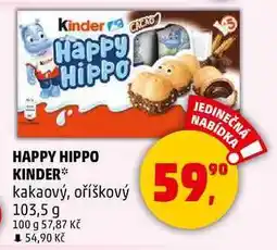 Penny Market HAPPY HIPPO KINDER kakaový, oříškový, 103,5 g nabídka