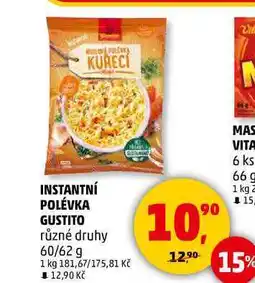 Penny Market INSTANTNÍ POLÉVKA GUSTITO různé druhy, 60/62 g nabídka