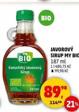 Penny Market JAVOROVÝ SIRUP MY BIO, 187 ml nabídka