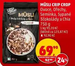 Penny Market MÜSLI CRIP CROP Ovoce, Ořechy, Semínka, 750 g nabídka