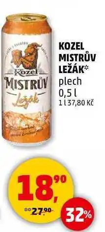 Penny Market KOZEL MISTRŮV LEŽÁK MISTRŮV plech, 0,5 l nabídka