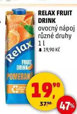 Penny Market RELAX FRUIT DRINK ovocný nápoj různé druhy, 1 l nabídka
