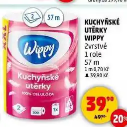 Penny Market KUCHYŇSKÉ UTĚRKY WIPPY 2vrstvé, 1 role, 57 m nabídka