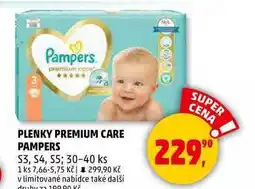 Penny Market PLENKY PREMIUM CARE PAMPERS, S3, S4, S5 30-40 ks nabídka