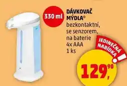 Penny Market DÁVKOVAČ MÝDLA bezkontaktní, se senzorem, na baterie 4x AAA, 1 ks nabídka