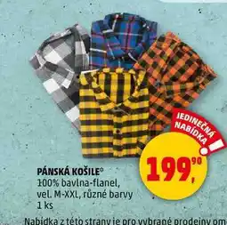Penny Market PÁNSKÁ KOŠILE 100% bavlna-flanel, vel. M-XXL, různé barvy, 1 ks nabídka