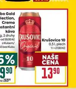 Billa Krušovice 10 0,51, plech nabídka