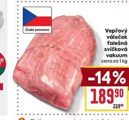 Billa Vepřový váleček falešná svíčková vakuum cena za 1kg nabídka
