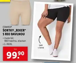 Lidl ESMARA ŠORTKY „BIKER“ S BIO BAVLNOU nabídka