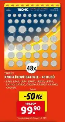 Lidl TRONIC KNOFLÍKOVÉ BATERIE – 48 KUSŮ nabídka