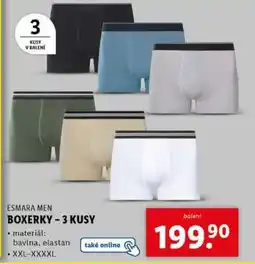 Lidl ESMARA MEN BOXERKY – 3 KUSY nabídka