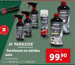 Lidl PARKSIDE Sortiment na údržbu auta nabídka