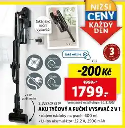 Lidl SILVERCREST Aku tyčový a ruční vysavač 2 v 1 nabídka