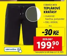 Lidl ESMARA MEN TEPLÁKOVÉ KRAŤASY nabídka