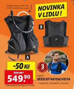 Lidl CRIVIT BĚŽECKÝ BATOH/VESTA nabídka