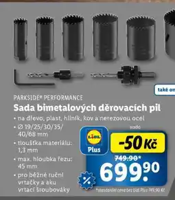 Lidl PARKSIDE PERFORMANCE Sada bimetalových děrovacích pil nabídka