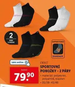 Lidl CRIVIT SPORTOVNÍ PONOŽKY – 2 PÁRY nabídka