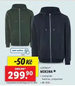 Lidl LIVERGY MIKINA nabídka