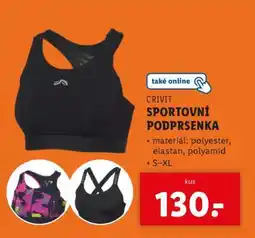 Lidl Crivit SPORTOVNÍ PODPRSENKA nabídka