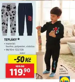 Lidl Tepláky nabídka