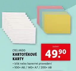 Lidl CRELANDO KARTOTÉKOVÉ KARTY nabídka