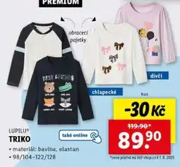 Lidl LUPILU TRIKO nabídka