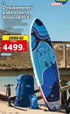 Lidl F2 Dvoukomorový paddleboard Allround 10'6 nabídka