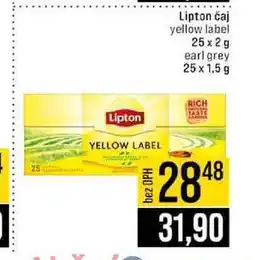 Jip Lipton čaj yellow label 25 x 2 g earl grey 25 x 1,5 g nabídka