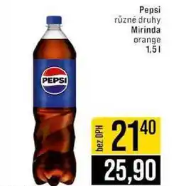 Jip Pepsi různé druhy Mirinda orange 1,5l nabídka