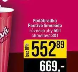 Jip Poděbradka Poctivá limonáda různé druhy 50l nabídka