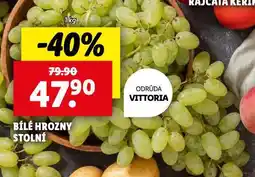 Lidl Bílé hrozny stolní nabídka