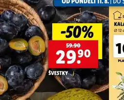 Lidl Švestky nabídka