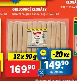Lidl Grilovací klobásy nabídka