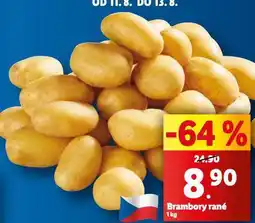 Lidl Brambory konzumní rané nabídka