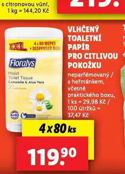 Lidl Floralys vlhčený toaletní papír nabídka