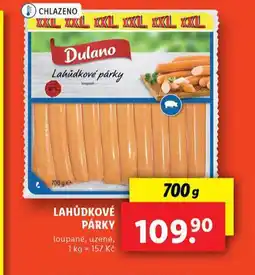 Lidl Lahůdkové párky nabídka