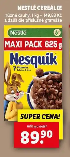 Lidl Nestlé cereálie nabídka