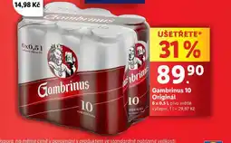Lidl Pivo gambrinus originál 10 nabídka