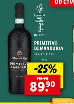 Lidl Primitvo di manduria nabídka