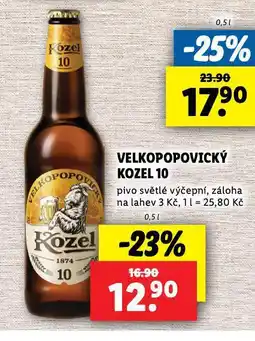 Lidl Pivo velkopopovický kozel 10 nabídka