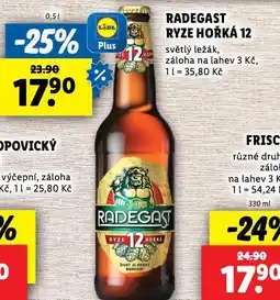 Lidl Pivo radegast ryze hořká 12 nabídka