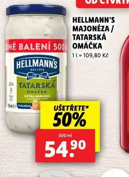 Lidl Hellmann´s tatarská omáčka, majonéza nabídka